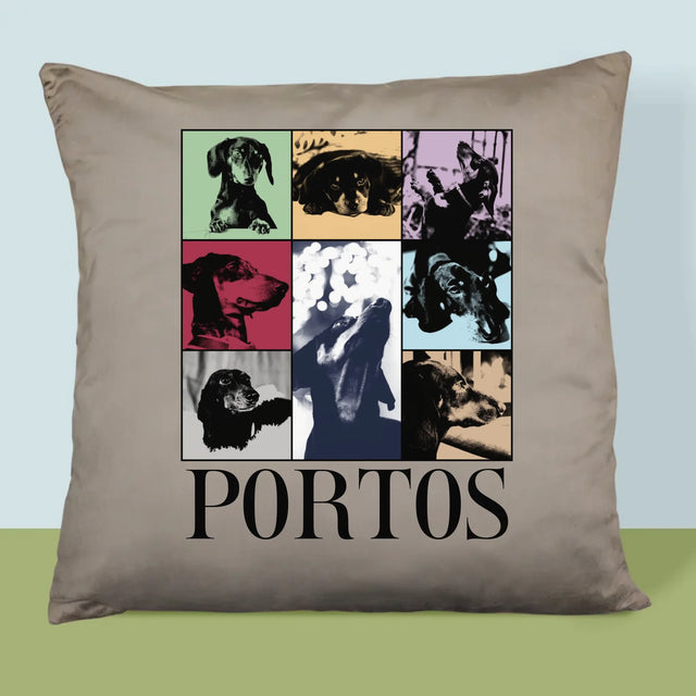 Colaj De Fotografii: Cățeluș Ca Taylor - Pernă (Cu Fotografie)