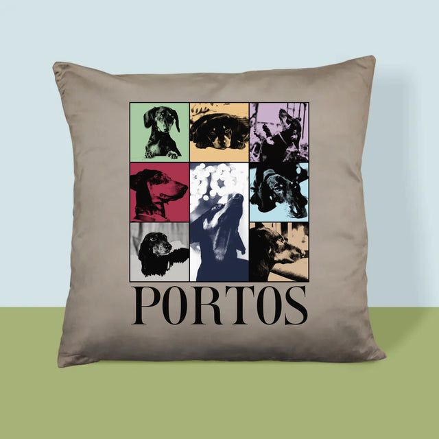 Colaj De Fotografii: Cățeluș Ca Taylor - Pernă (Cu Fotografie)