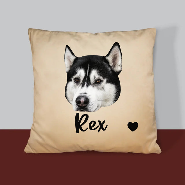 Personajul Tău: Capul Câinelui Tău - Pernă (Cu Fotografie)