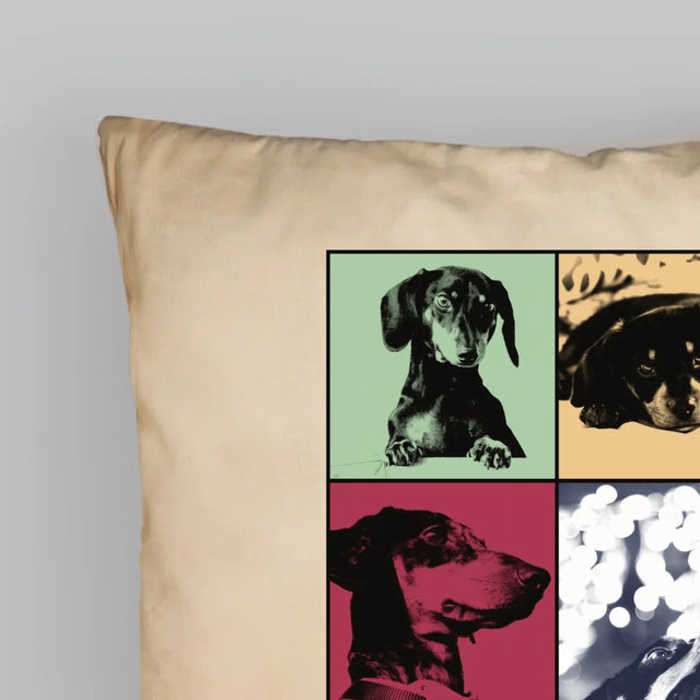 Colaj De Fotografii: Cățeluș Ca Taylor - Pernă (Cu Fotografie)