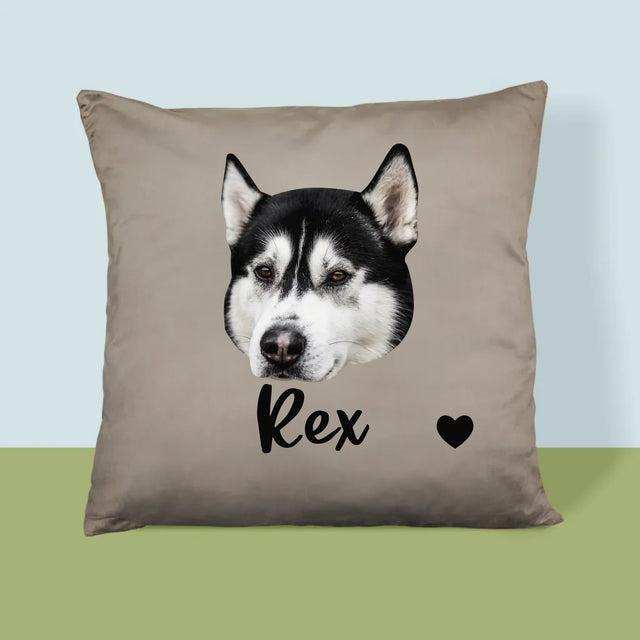 Personajul Tău: Capul Câinelui Tău - Pernă (Cu Fotografie)