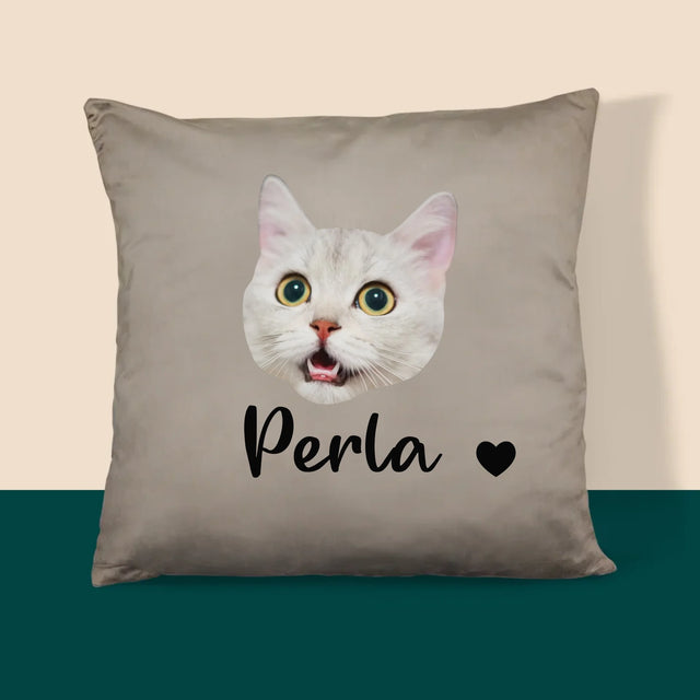 Personajul Tău: Capul Mâțului Tău - Pernă (Cu Fotografie)