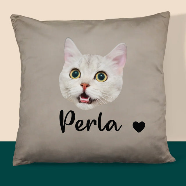 Personajul Tău: Capul Mâțului Tău - Pernă (Cu Fotografie)