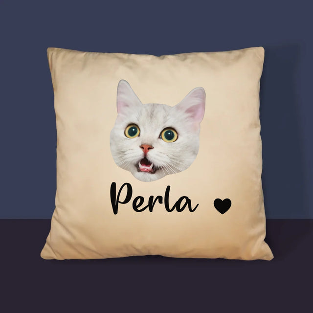 Personajul Tău: Capul Mâțului Tău - Pernă (Cu Fotografie)