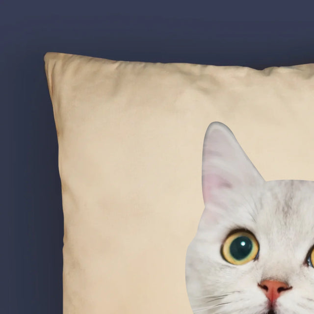 Personajul Tău: Capul Mâțului Tău - Pernă (Cu Fotografie)