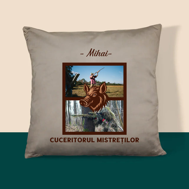 Colaj De Fotografii: Cuceritorul Mistreților - Pernă (Cu Fotografie)