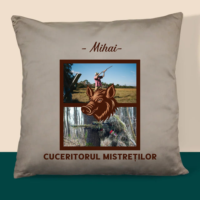 Colaj De Fotografii: Cuceritorul Mistreților - Pernă (Cu Fotografie)