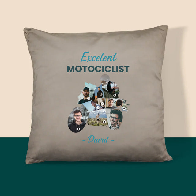 Formă Din Fotografii: Motociclist Excelent - Pernă (Cu Fotografie)