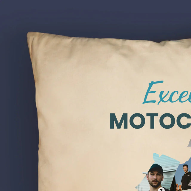 Formă Din Fotografii: Motociclist Excelent - Pernă (Cu Fotografie)