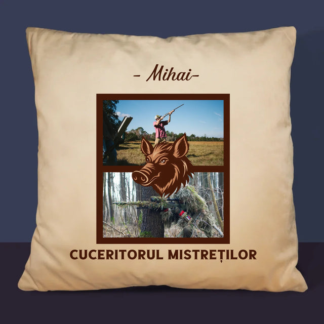 Colaj De Fotografii: Cuceritorul Mistreților - Pernă (Cu Fotografie)