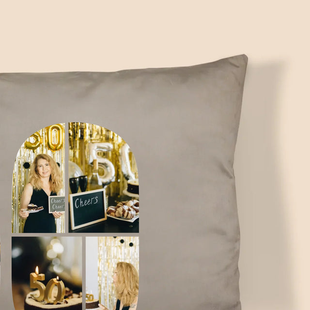 Formă Din Fotografii: A 50 Zi De Naștere - Pernă (Cu Fotografie)