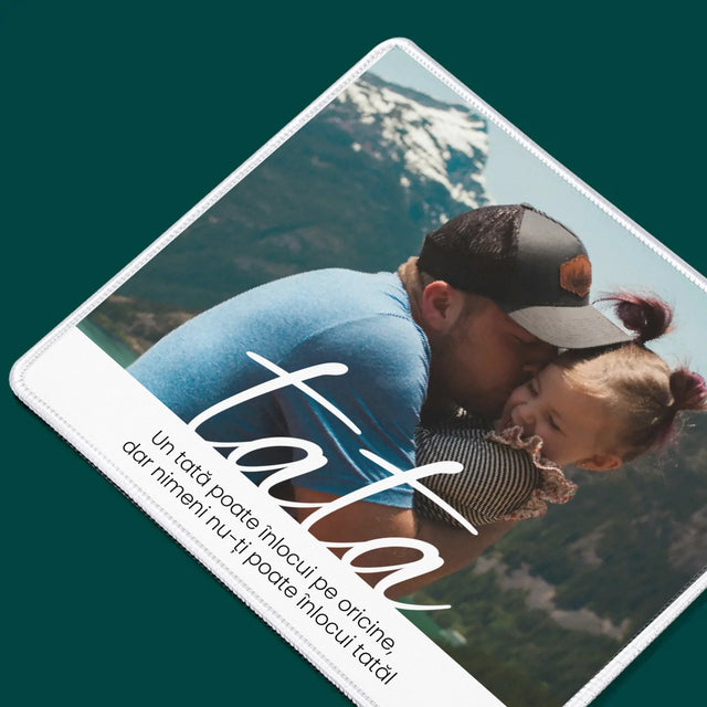 Foto și semnătură: Dedicație de neînlocuit pentru tată - Mouse Pad | RO