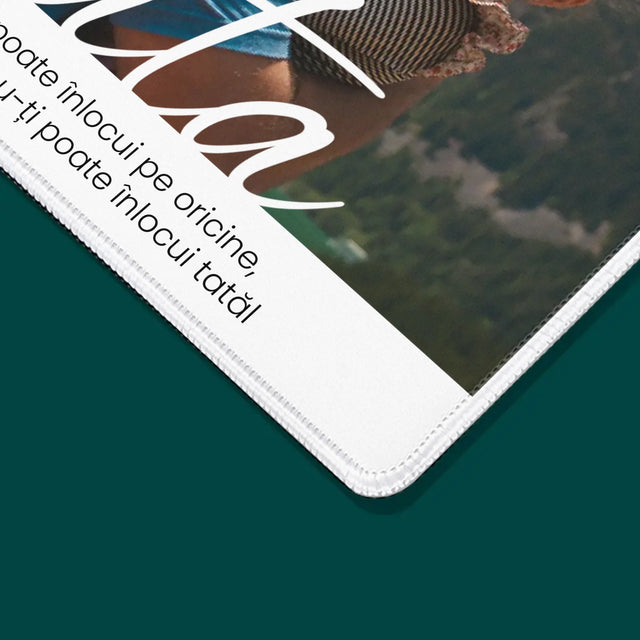 Foto și semnătură: Dedicație de neînlocuit pentru tată - Mouse Pad | RO