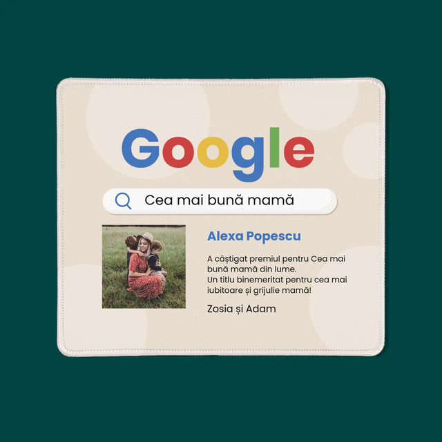 Fotografie Si Semnătură: Cea Mai Bună Mamă Rezultat Google - Mouse Pad