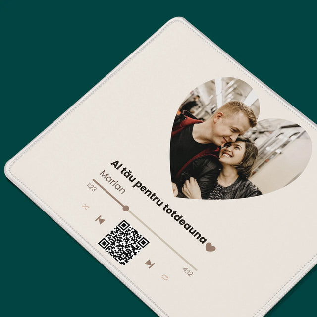 Fotografie Si Semnătură: Cântecul Nostru Inimă Cod Qr - Mouse Pad