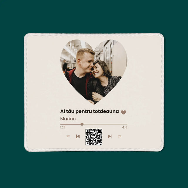 Fotografie Si Semnătură: Cântecul Nostru Inimă Cod Qr - Mouse Pad