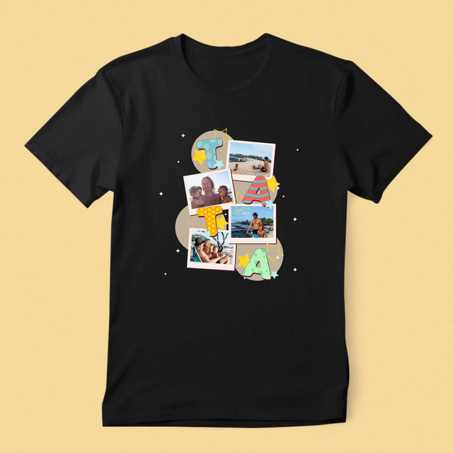 Colaj De Fotografii: Litere Tată - Tricou Pentru Bărbați