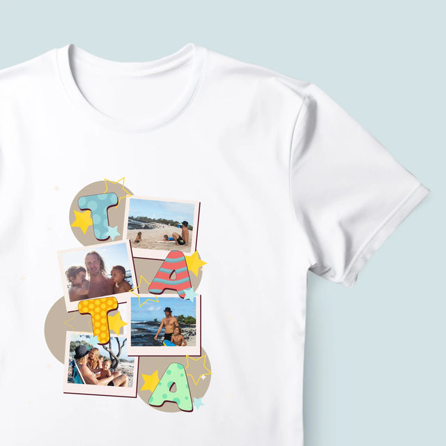 Colaj De Fotografii: Litere Tată - Tricou Pentru Bărbați