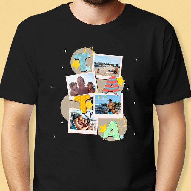 Colaj De Fotografii: Litere Tată - Tricou Pentru Bărbați