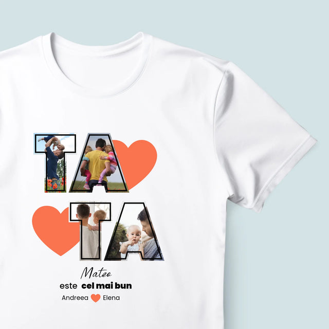Colaj De Fotografii: Tata Este Cel Mai Bun - Tricou Pentru Bărbați