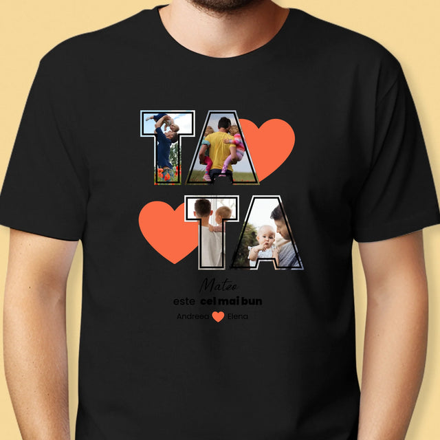 Colaj De Fotografii: Tata Este Cel Mai Bun - Tricou Pentru Bărbați
