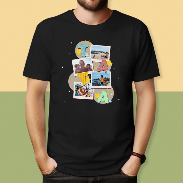 Colaj De Fotografii: Litere Tată - Tricou Pentru Bărbați