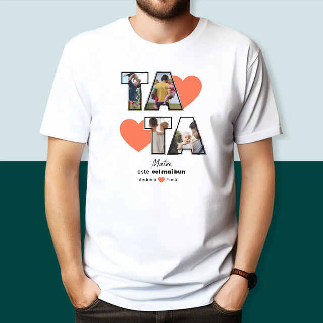 Colaj De Fotografii: Tata Este Cel Mai Bun - Tricou Pentru Bărbați
