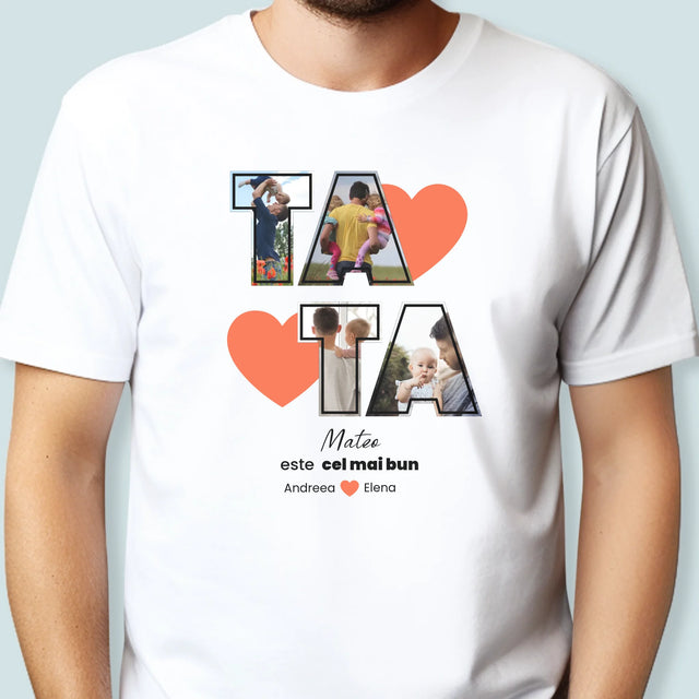 Colaj De Fotografii: Tata Este Cel Mai Bun - Tricou Pentru Bărbați