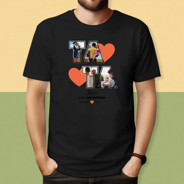 Colaj De Fotografii: Tata Este Cel Mai Bun - Tricou Pentru Bărbați