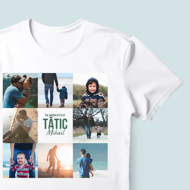 Colaj De Fotografii: Tată De Neînlocuit - Tricou Pentru Bărbați