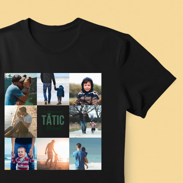 Colaj De Fotografii: Tată De Neînlocuit - Tricou Pentru Bărbați