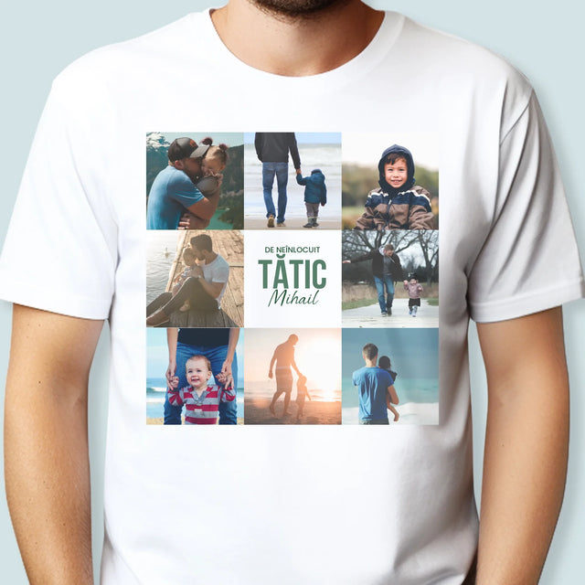 Colaj De Fotografii: Tată De Neînlocuit - Tricou Pentru Bărbați