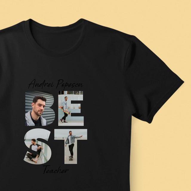Cuvânt Din Fotografii: Best Teacher - Tricou Pentru Bărbați