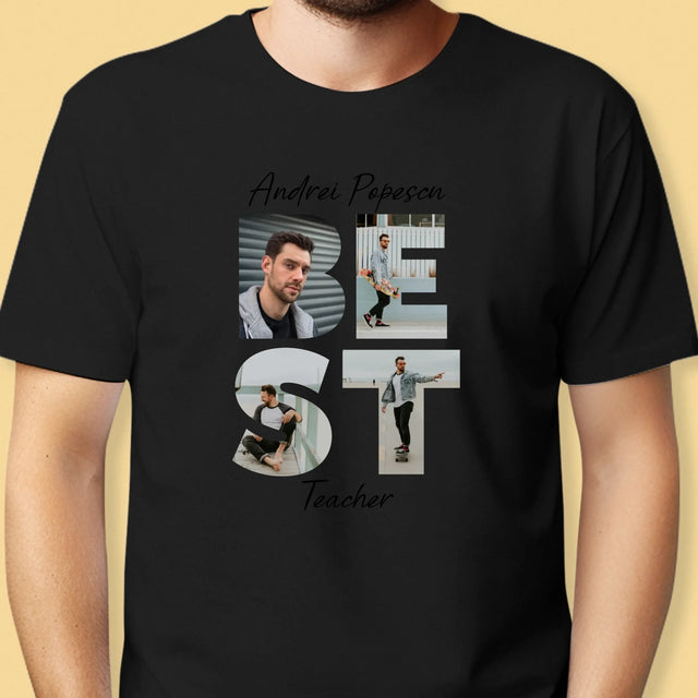 Cuvânt Din Fotografii: Best Teacher - Tricou Pentru Bărbați