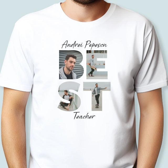 Cuvânt Din Fotografii: Best Teacher - Tricou Pentru Bărbați