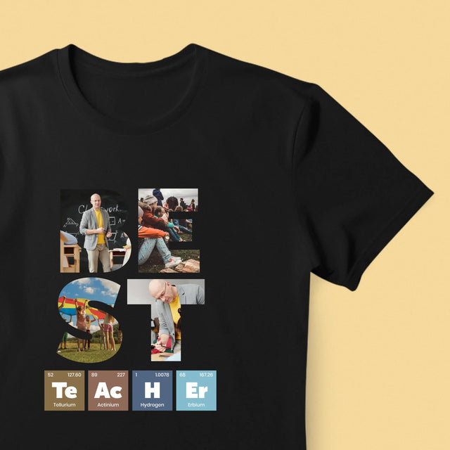 Cuvânt Din Fotografii: Best Teacher Elemente Chimice - Tricou Pentru Bărbați