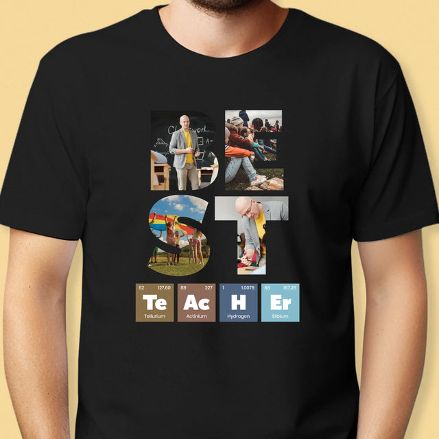 Cuvânt Din Fotografii: Best Teacher Elemente Chimice - Tricou Pentru Bărbați