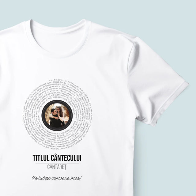 Fotografie Si Semnătură: Textul Cântecului Pe Disc - Tricou Pentru Bărbați