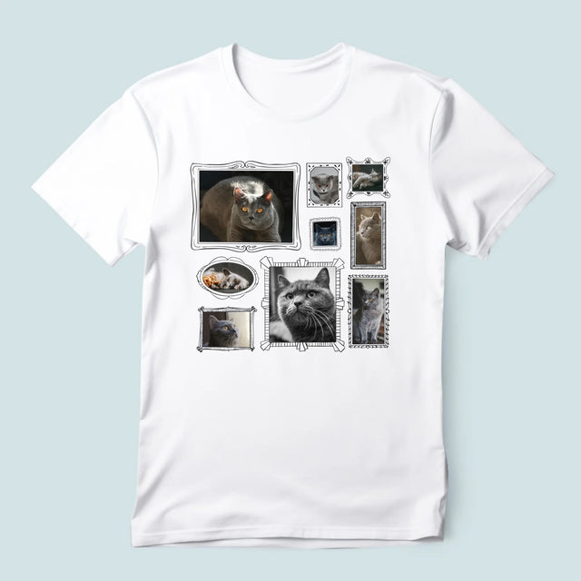 Colaj De Fotografii: Perete Galereia Cu Pisic - Tricou Pentru Bărbați