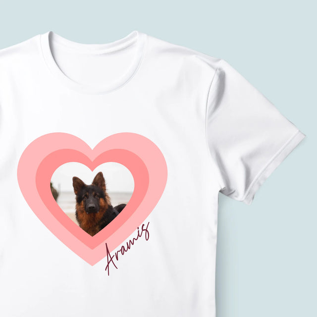 Fotografie Si Semnătură: Fotografia Cățelușului În Inimă - Tricou Pentru Bărbați