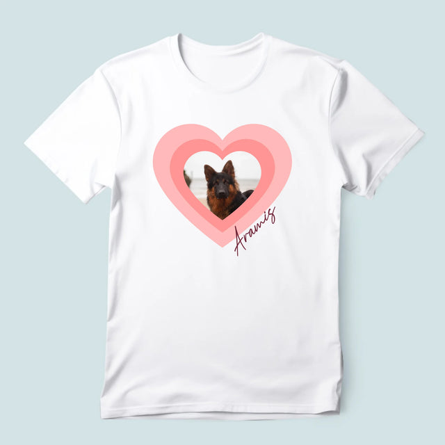 Fotografie Si Semnătură: Fotografia Cățelușului În Inimă - Tricou Pentru Bărbați