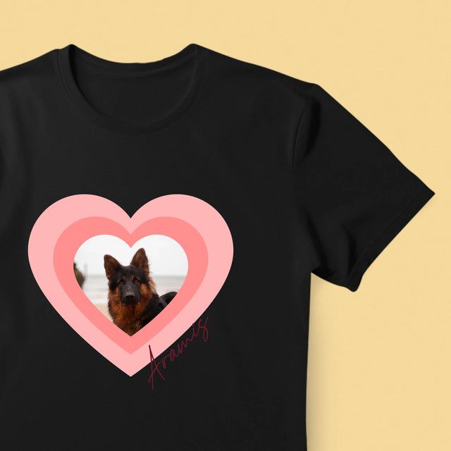 Fotografie Si Semnătură: Fotografia Cățelușului În Inimă - Tricou Pentru Bărbați