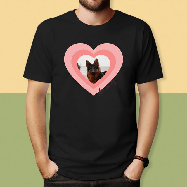 Fotografie Si Semnătură: Fotografia Cățelușului În Inimă - Tricou Pentru Bărbați