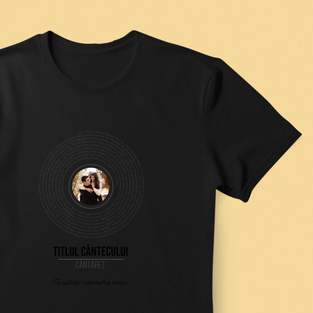 Fotografie Si Semnătură: Textul Cântecului Pe Disc - Tricou Pentru Bărbați
