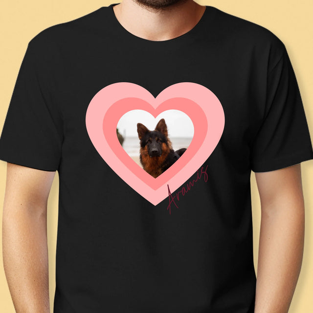 Fotografie Si Semnătură: Fotografia Cățelușului În Inimă - Tricou Pentru Bărbați