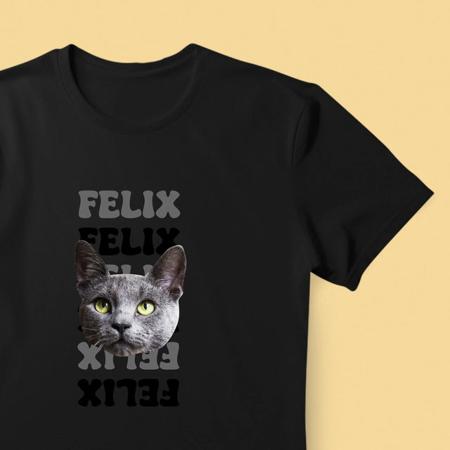 Personajul Tău: Fotografia Pisicului Cu Nume - Tricou Pentru Bărbați