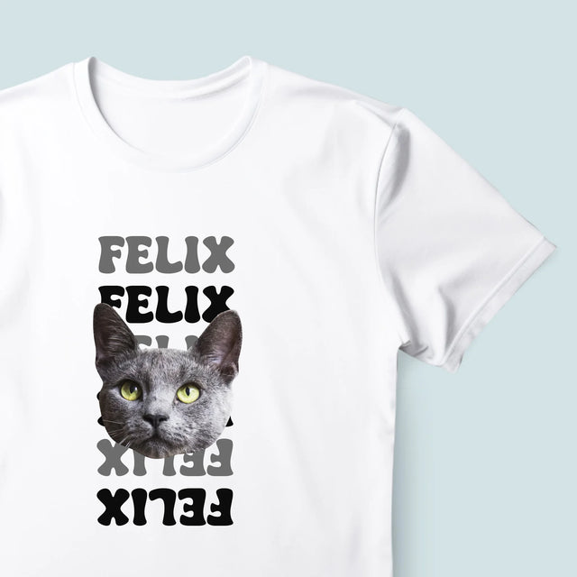Personajul Tău: Fotografia Pisicului Cu Nume - Tricou Pentru Bărbați