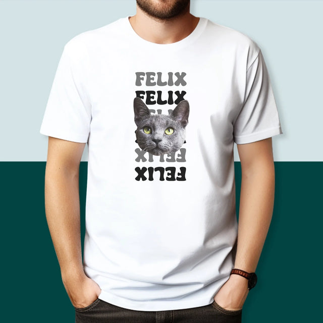 Personajul Tău: Fotografia Pisicului Cu Nume - Tricou Pentru Bărbați