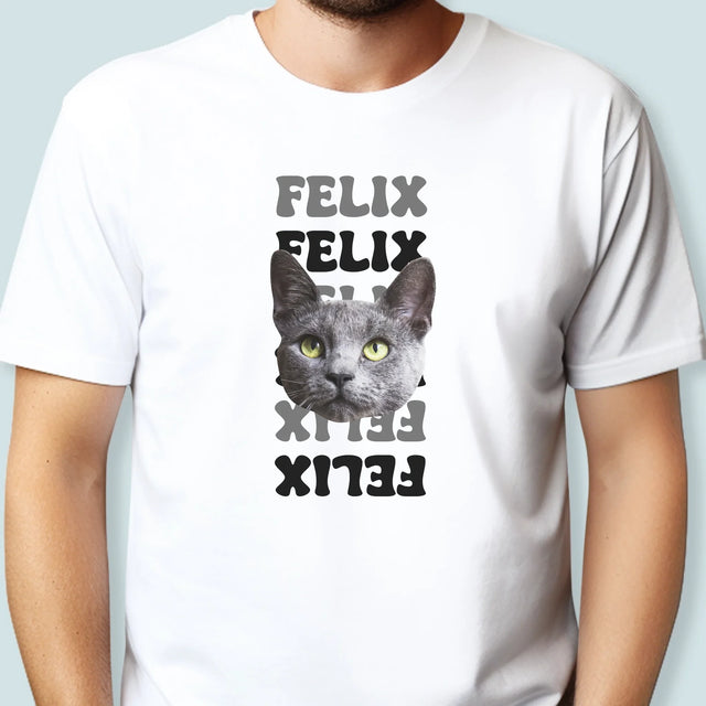 Personajul Tău: Fotografia Pisicului Cu Nume - Tricou Pentru Bărbați