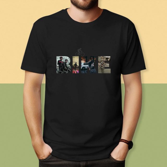 Cuvânt Din Fotografii: Bike - Tricou Pentru Bărbați